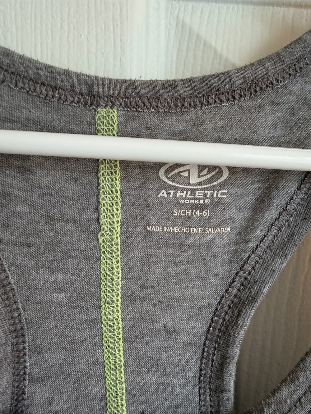 Avia Gray Racerback Muscle Tank with Neon Block Letters - Picture 3 of 4